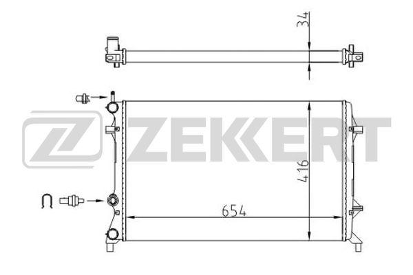 Радиатор охлаждения двигателя VW Passat VII 10-