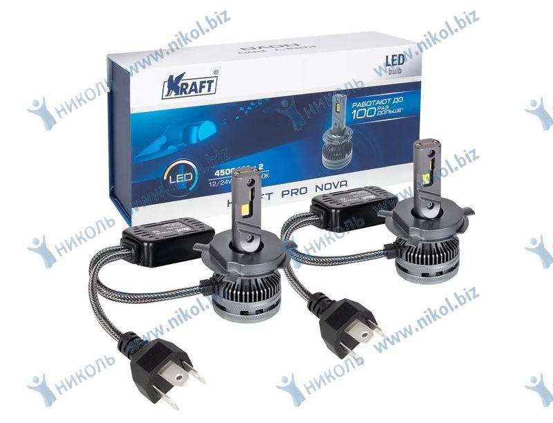 Лампа Н4/Н19 12-24 V 65W KRAFT Pro Nova P43t (к-т=2шт)