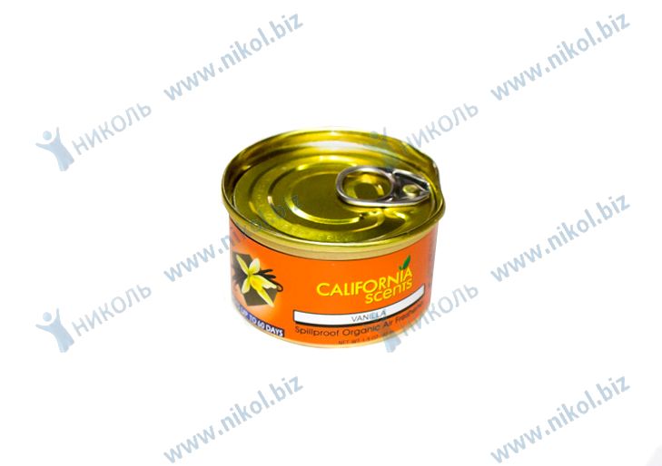Освежитель на панель California Scents ваниль (жестяная банка)