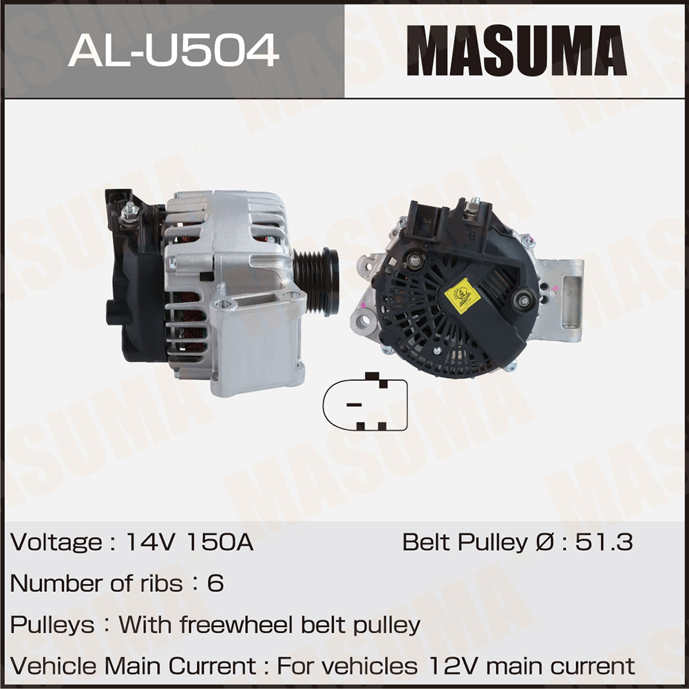 Генератор FORD JTDA, JTDB, JQDA (14V/150A) Masuma