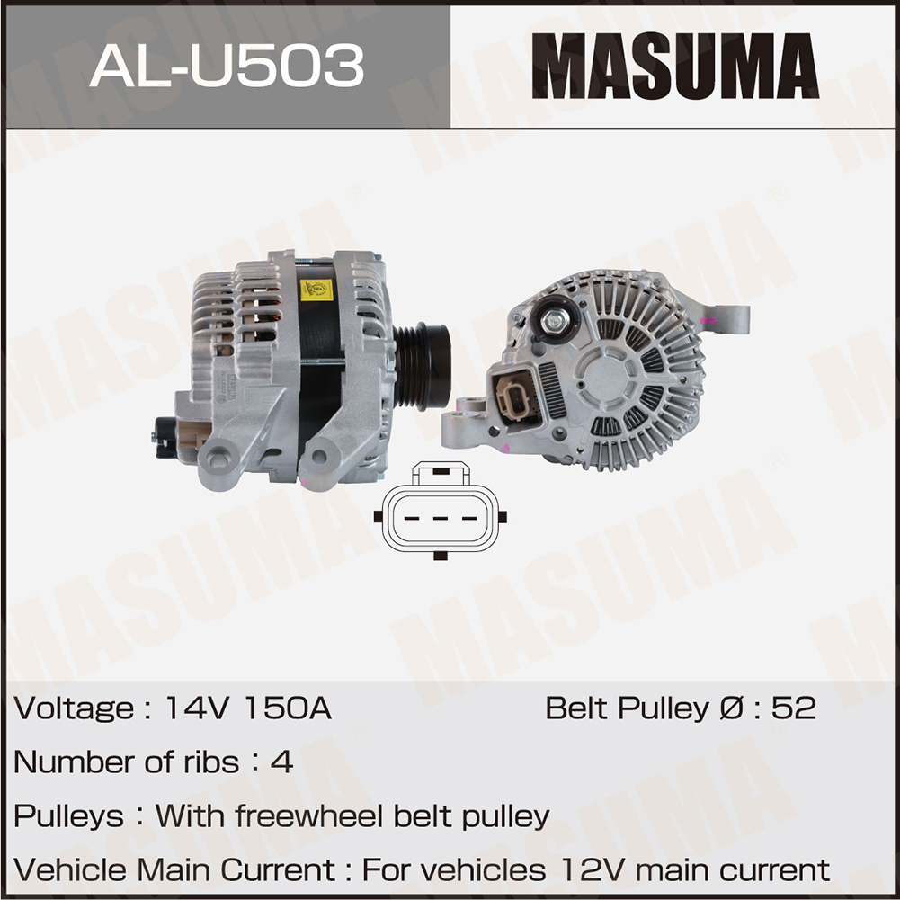 Генератор FORD YVDA, YTMA, R9MA (14V/150A) Masuma
