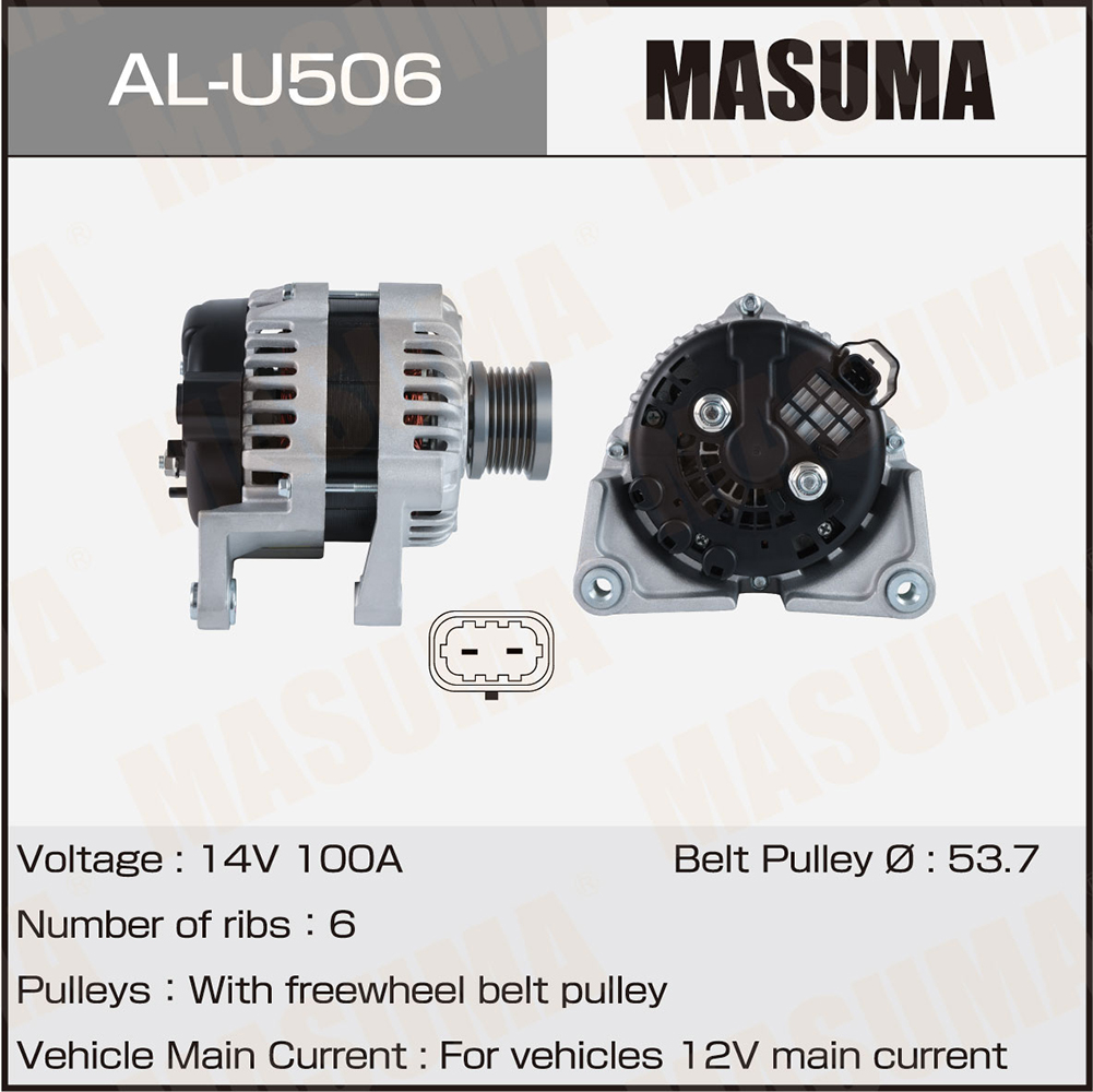 Генератор Opel Astra J 10-; Chevrolet Aveo 11-; Cruze 09- 1.6i/1.8i A16XER, A16LET, A18XER 100А Masuma