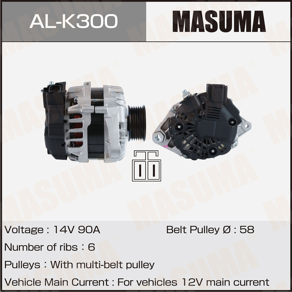Генератор HYUNDAI G4FC, G4FA (14V/90A) Masuma