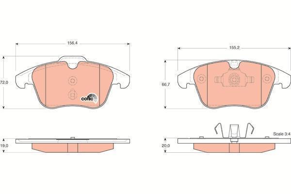 Колодки тормозные Ford Mondeo IV 07-; Landrover Freelander 2 06-; Volvo S80 II 06- передние \ TRW GDB1683