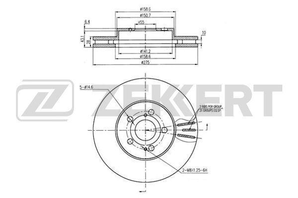 Диск тормозной Toyota Wish (E10) 03- передний Zekkert