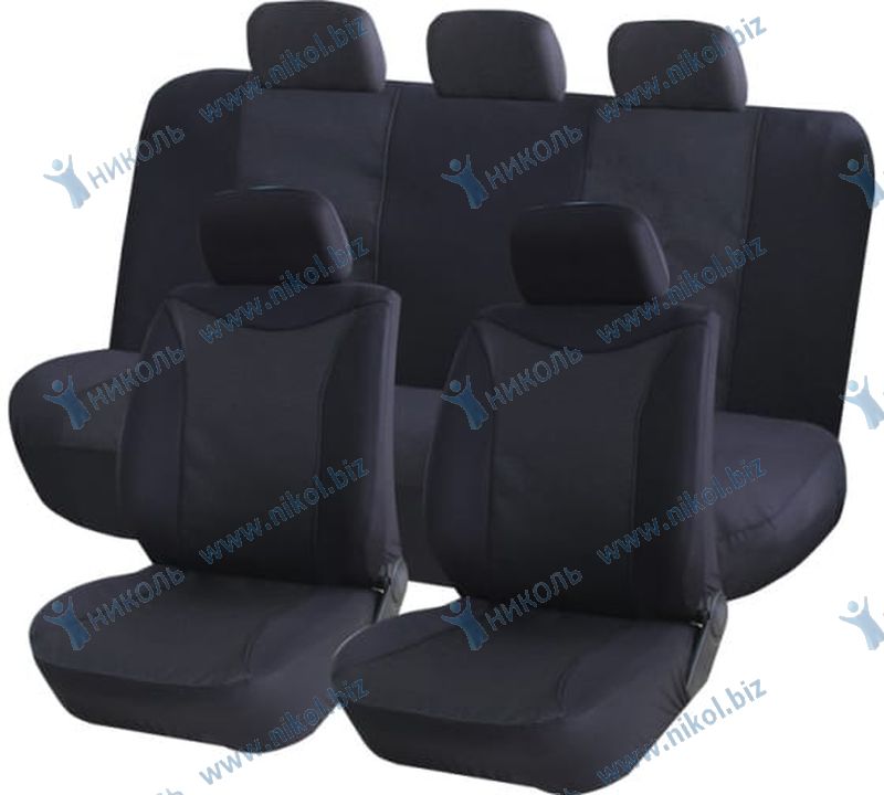 Чехлы универс KRAFT PRESTIGE полиэстер/жаккард Airbag (9 предм) черный