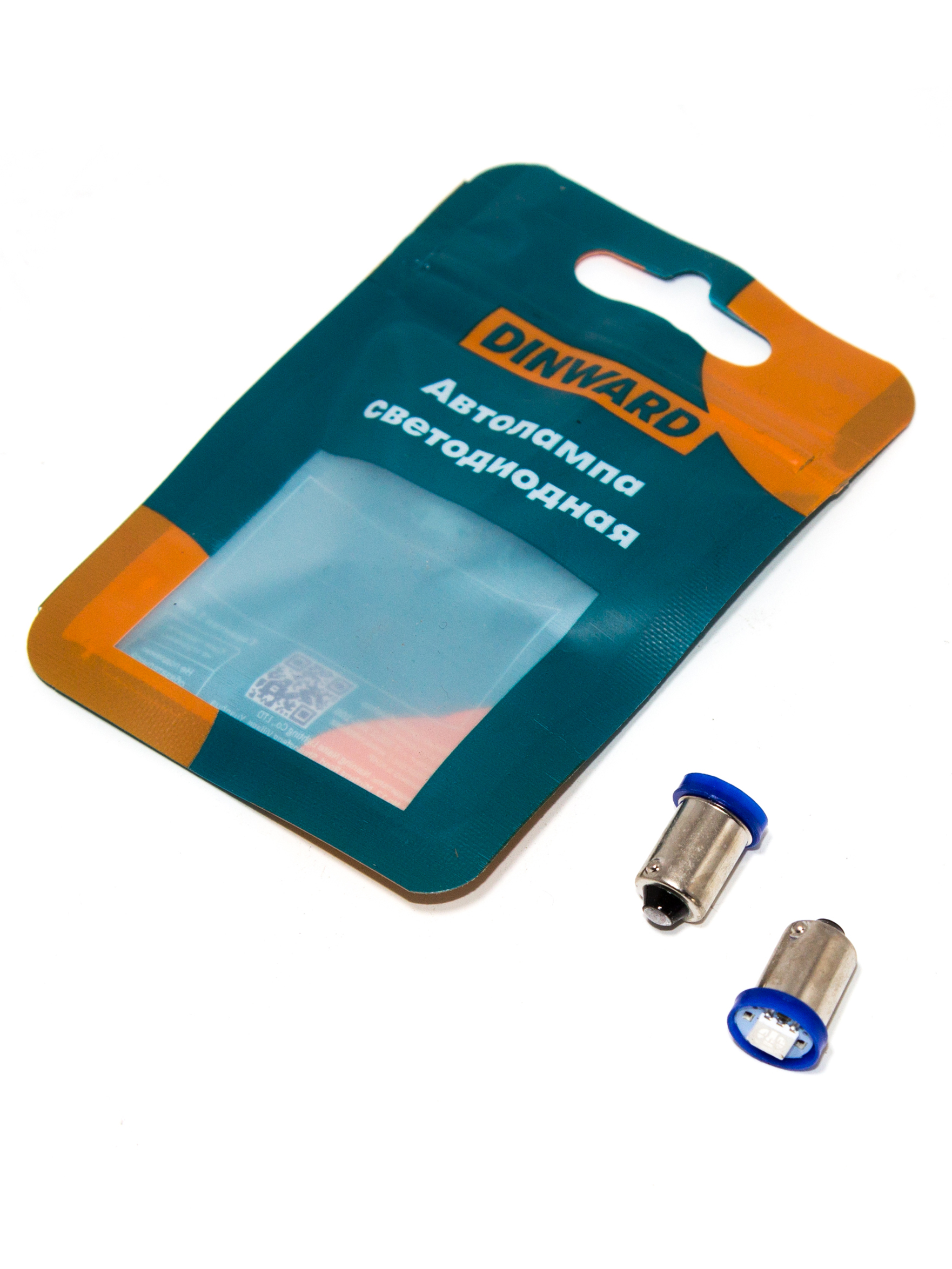 Лампа светодиод 12-4 (габарит) синий 1SMD DINWARD (BA9s) (к-т=2шт)