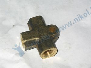 Тройник тормозных трубок перед. Волга, задн. ГАЗель (с ушком) РЗИ