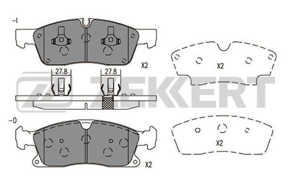 Колодки тормозные MB GL (X166) 12-, ML (W166) 11-, GLE (W166) 15- передние дисковые Zekkert