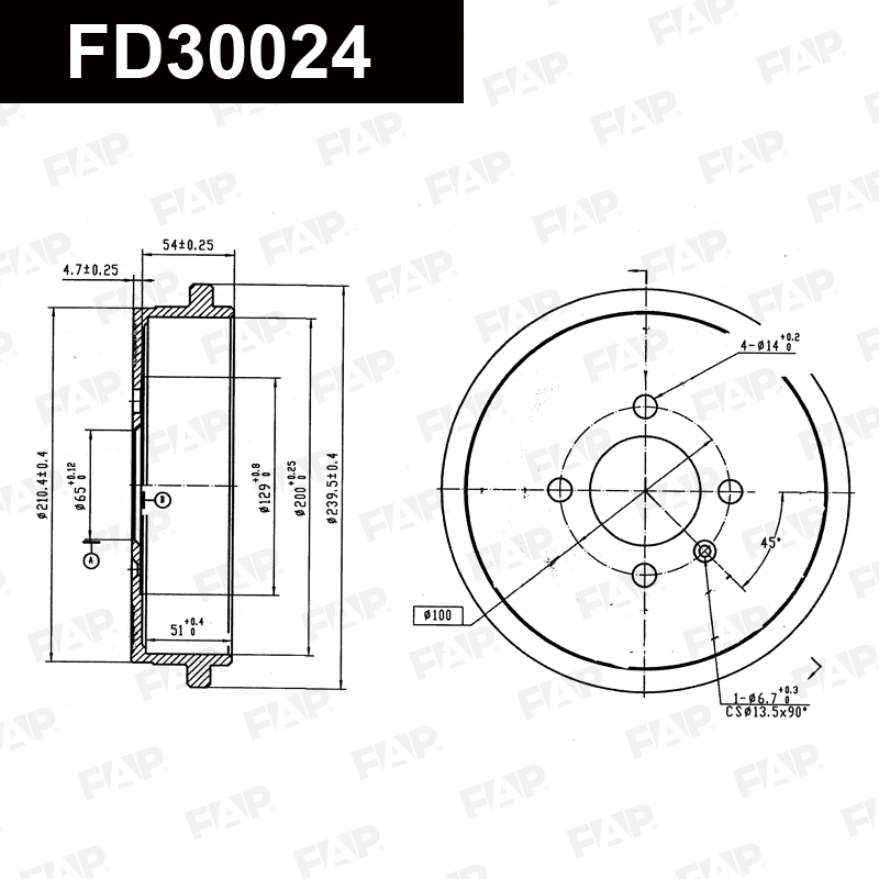 Барабан тормозной SEAT Arosa 1.0L 1997.02-2004.06 Антикоррозийное покрытие GEOMET® FAP