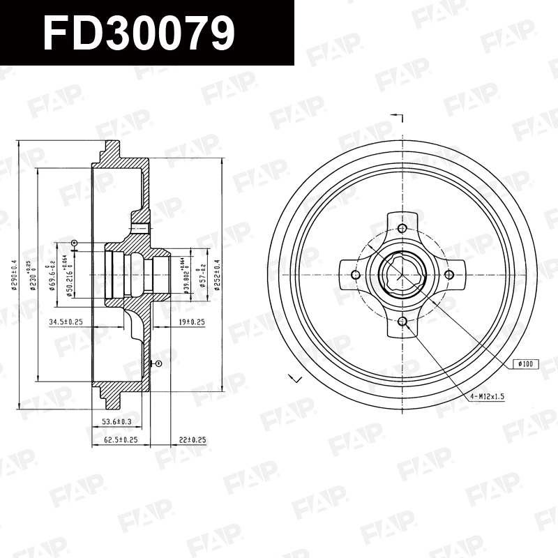 Барабан тормозной VW Passat 1.6L 1988.08-1993.10 Антикоррозийное покрытие GEOMET® FAP