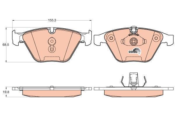 Колодки тормозные BMW 3 (E90) 04-, 5 (E60) 04-, 7 (E65-E67) 03- передние \ TRW GDB2021