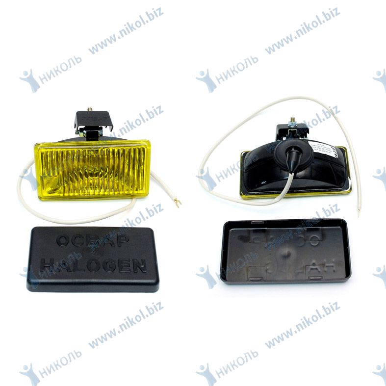 Фара пр-тум универс Освар (2212.3743-06) желтая с крышкой (прямоуг) 12V