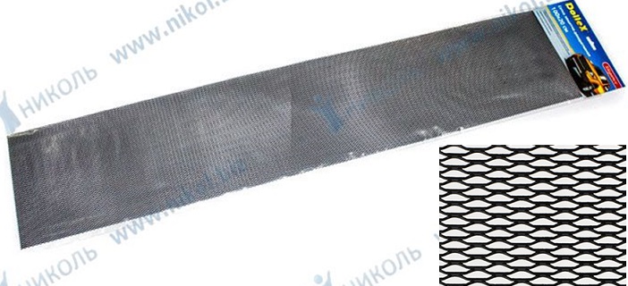 Сетка декор. алюм. 100х20см, черная, ячейки 15х4,5мм DolleX