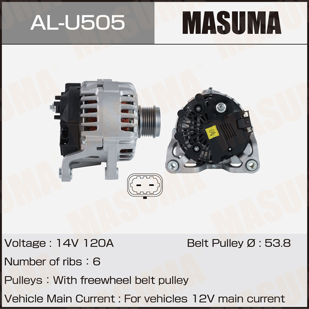 Генератор OPEL A18XER, A16LET, A20DTR (14V/120A) Masuma
