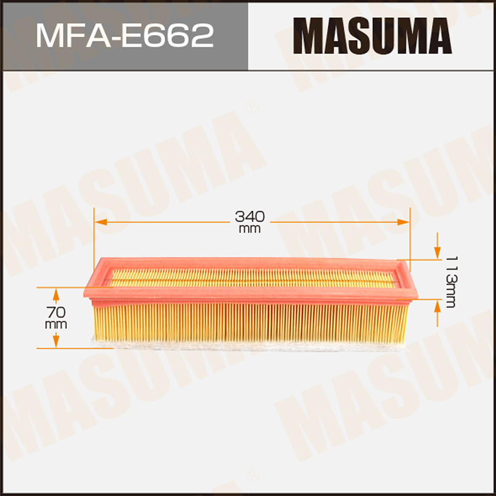 Фильтр воздушный BMW 5 (F10) 14-17, X3 (F25) 14-17, X4 (F26) 14-, X5 (F15) 15- diesel Masuma