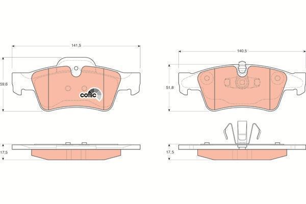 Колодки тормозные MB G-Class (W463) 12-, GL (W164) 06-, ML (W164) задние \ TRW GDB1643