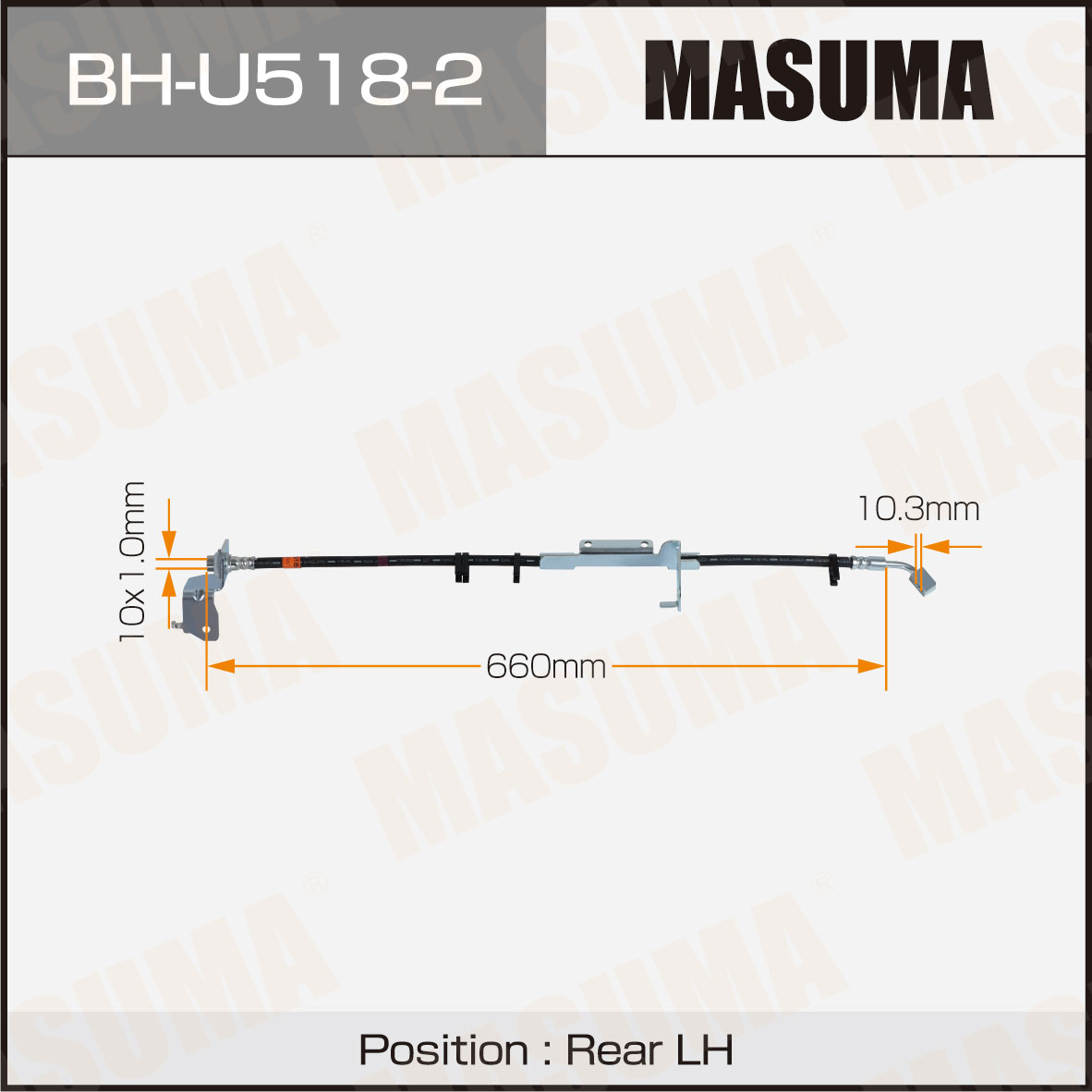 Шланг тормозной JEEP WRANGLER rear 18- LH Masuma