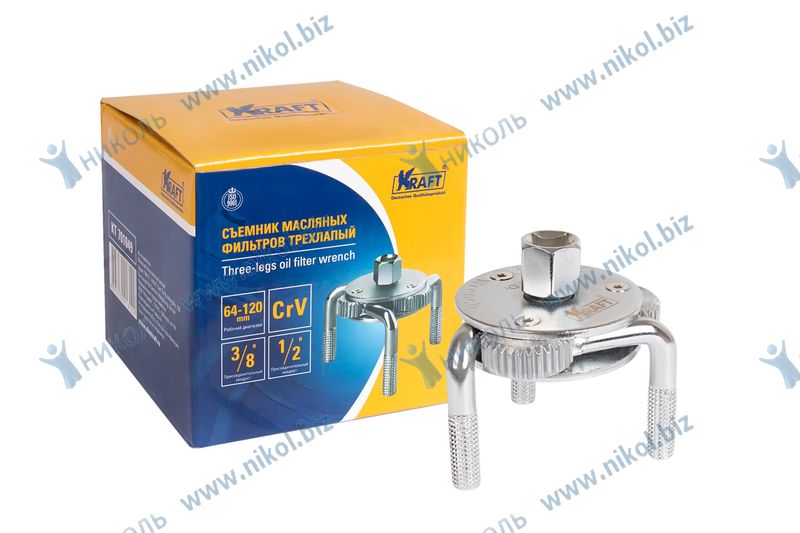 Съемник масляного фильтра (краб) KRAFT 64-120мм