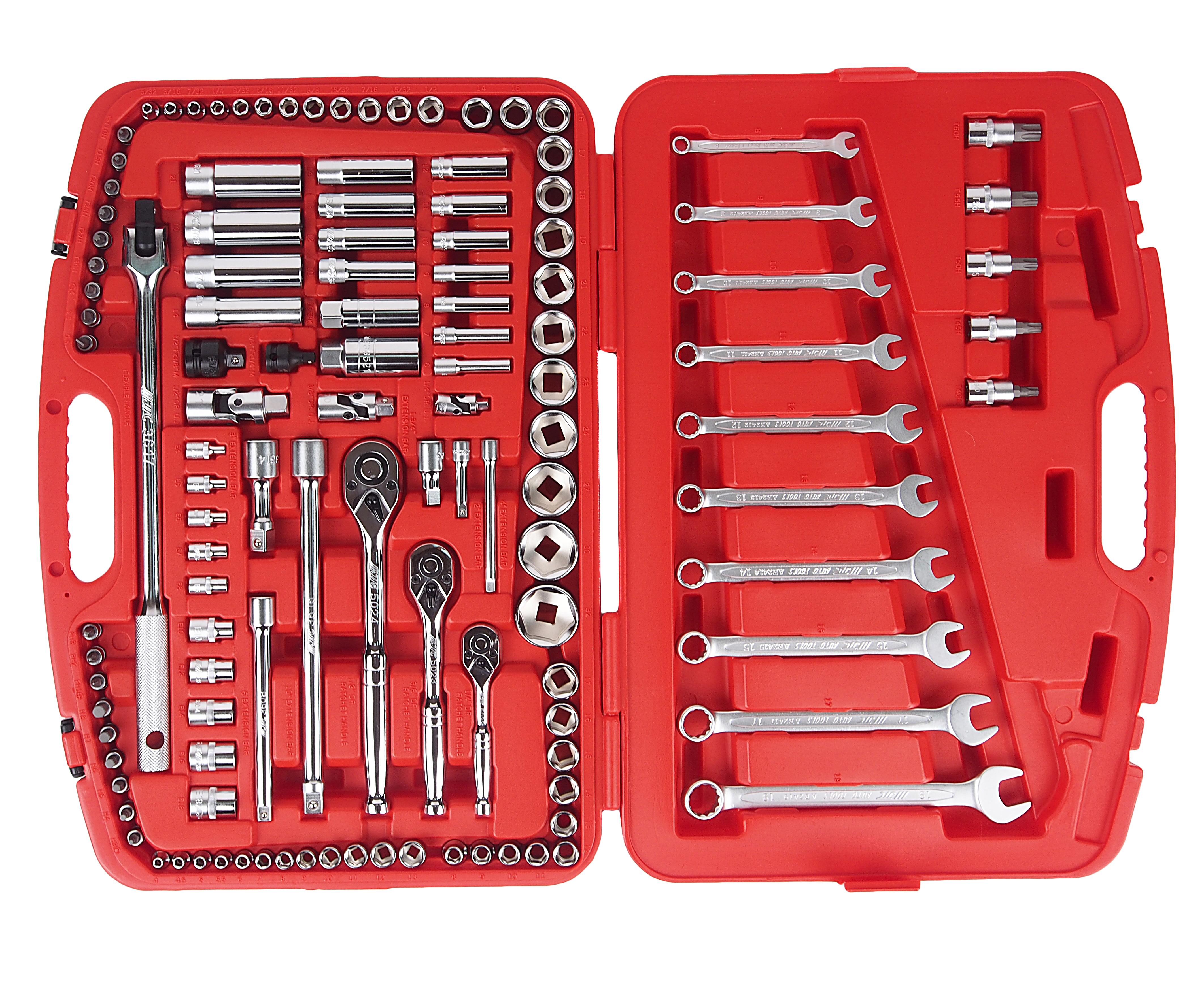 Набор инструмента 123 пр. 1/4" 3/8" & 1/2" 6 гр. в кейсе JTC-H123C 