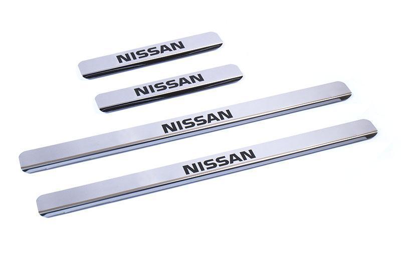 Накладки на пороги Nissan Qashqai, Teana, Note, Almera 13- нерж.сталь 4 шт. Dollex