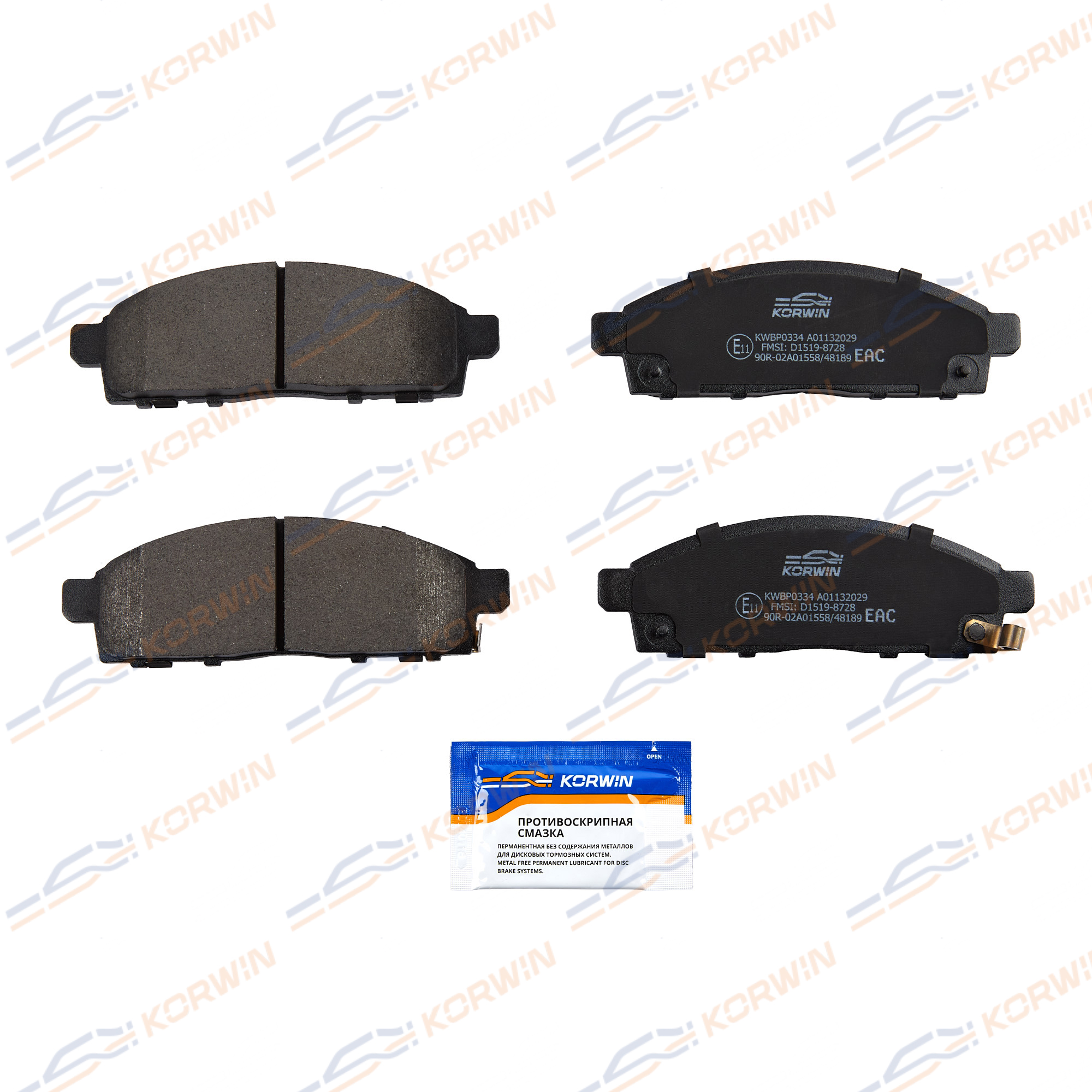 Колодки тормозные перед. Mitsubishi L200 05-/Pajero Sport II 08-/Nissan NV200_KORWIN