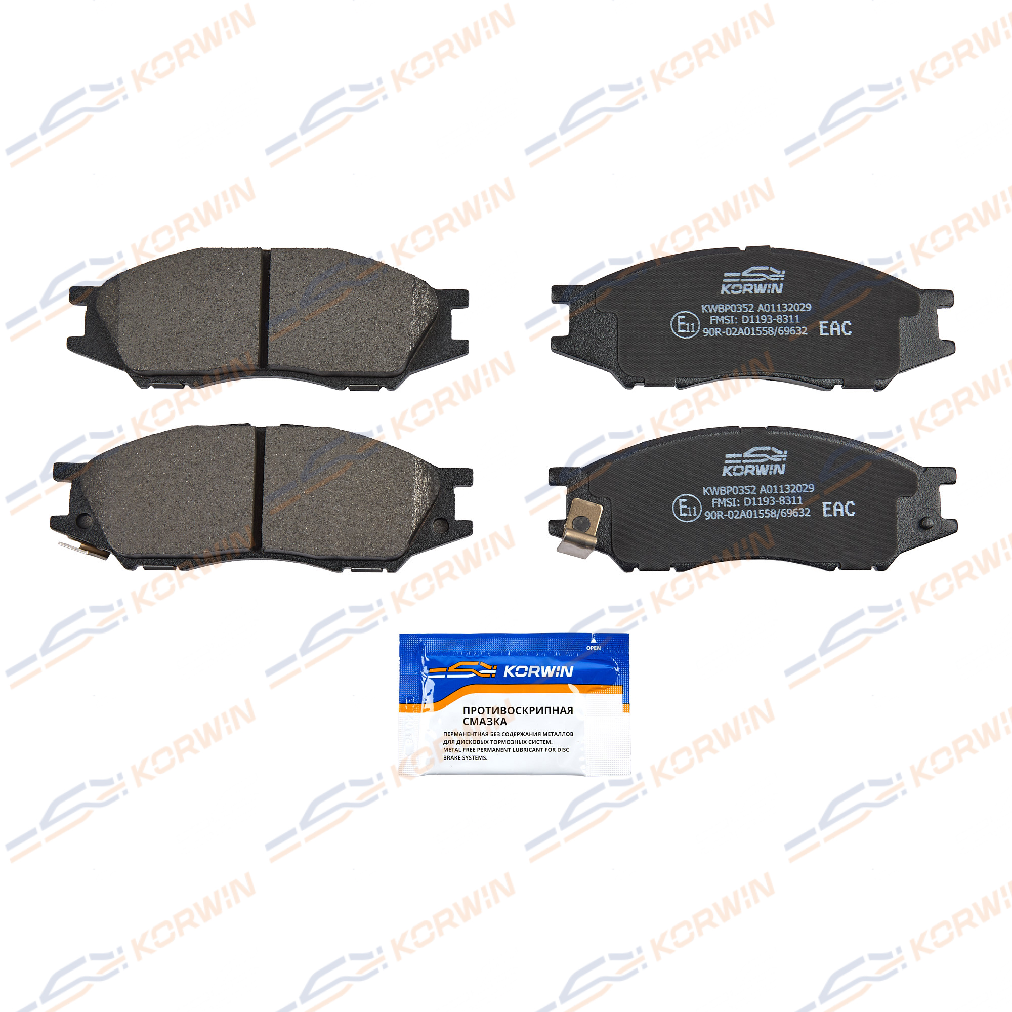 Колодки тормозные перед. Nissan Almera Classic (B10) 06-_KORWIN
