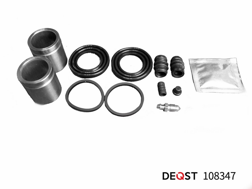 Ремкомплект суппорта HYUNDAI H-1/STAREX 97- / H100 93-98 / SANTA FE(SM) 01-06 / TERRACAN 01-06 / TRAJET 00-08 / XG 98-05, с поршнем переднего (поршень o 43mm, суппорт mando). \ 108347 DEQST