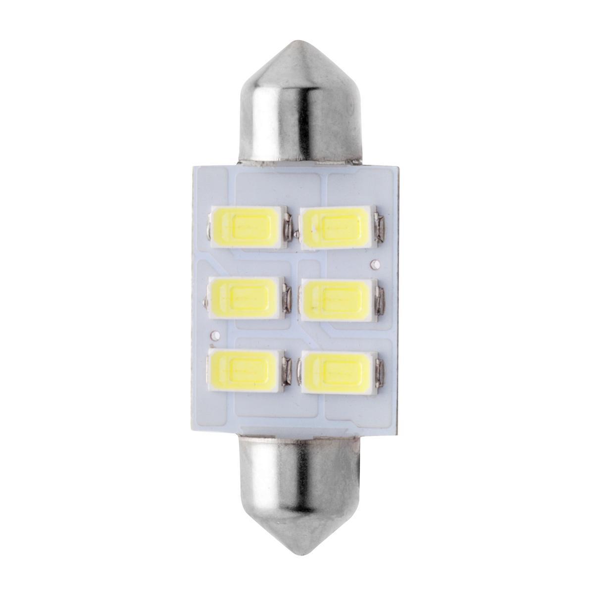 Лампа светодиодная 12V 10W салонный 36 мм белый 6 SMD 10 шт. Маяк 12T11x36\38-W\6SMD