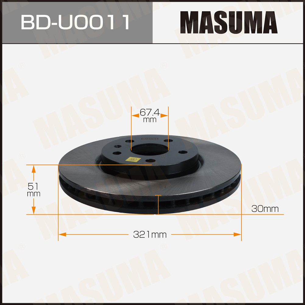 Диск тормозной Opel INSIGNIA 08-17 передний Masuma