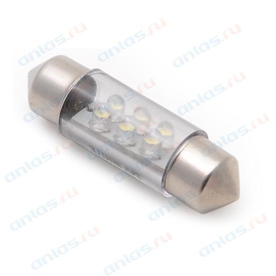 Лампа светодиодная 24V 10W салонный 36/38 мм белый 6 SMD 10 шт. Маяк