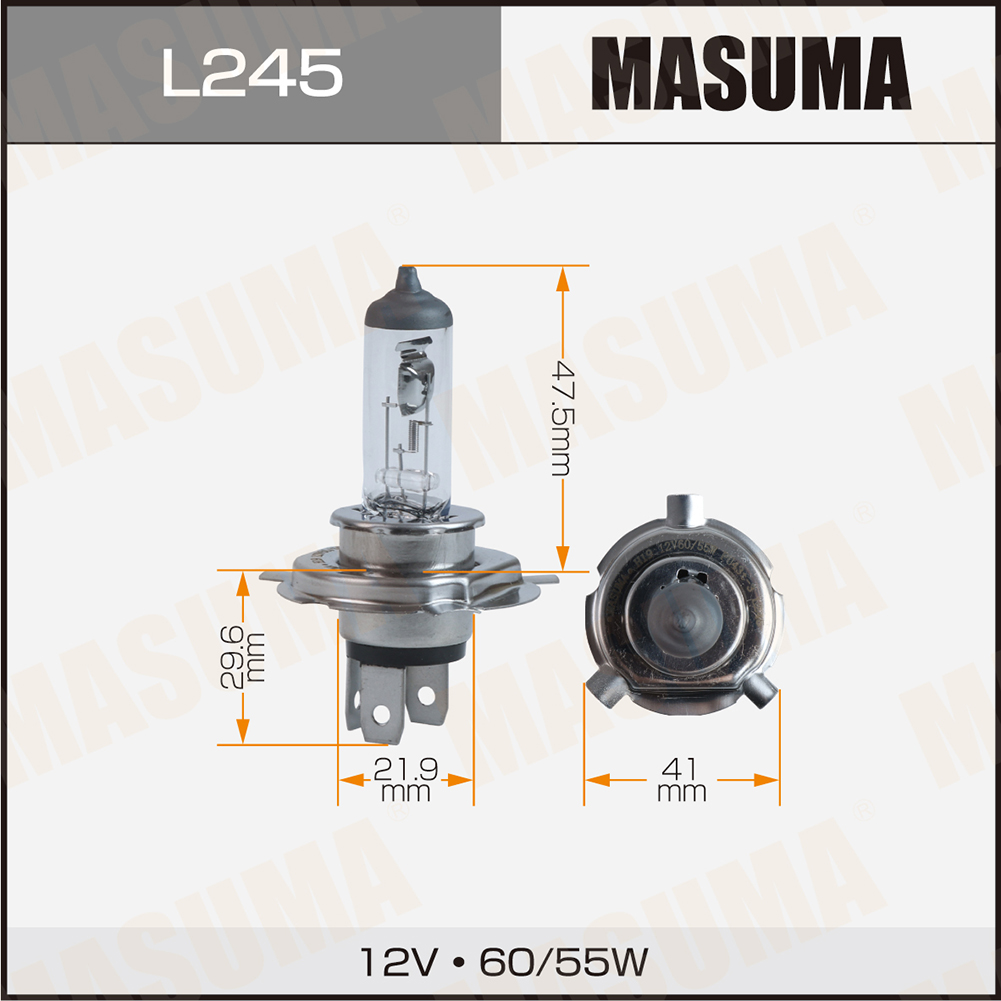 Лампа галоген H19 12V 60/55W Masuma