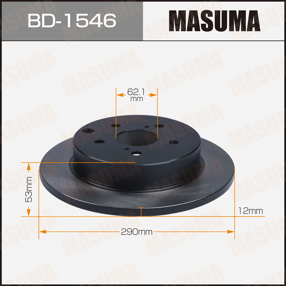 Диск тормозной Toyota PRIUS A / ZVW40W [уп2] задний Masuma