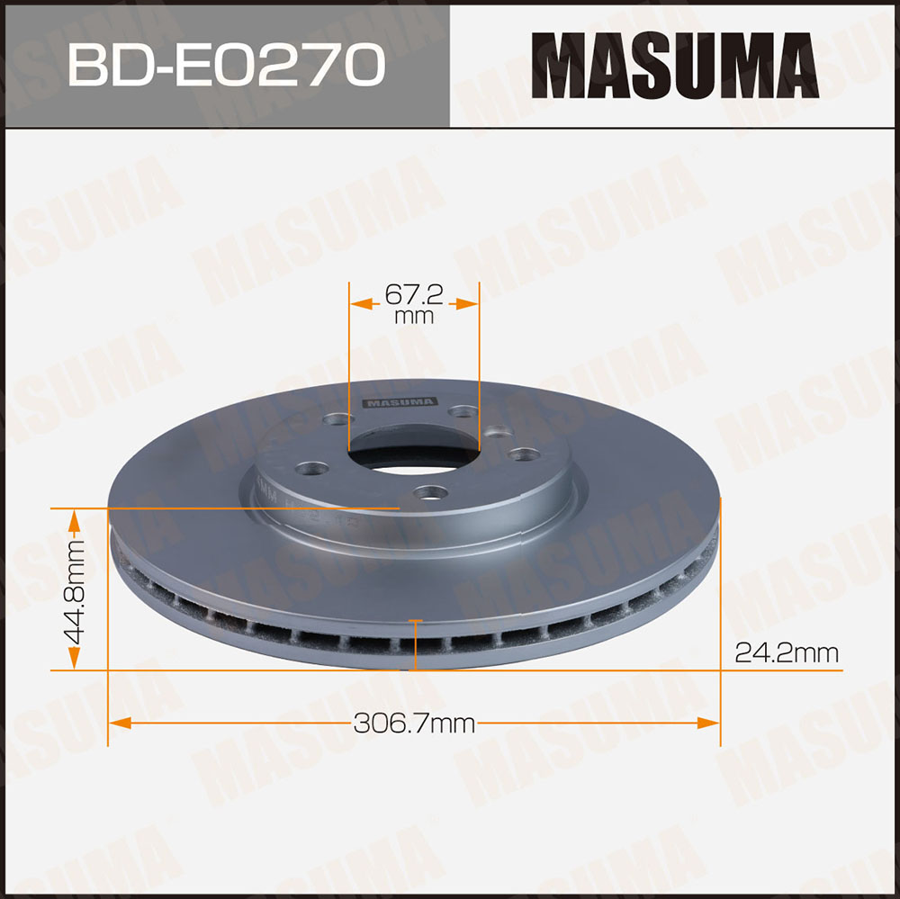 Диск тормозной BMW 1 (F40) 19-, 2 (F44) 18-, X1 (F48) 14-, X2 (F39) 17- передний Masuma
