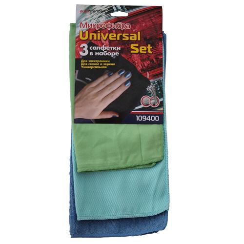 Салфетки из микрофибры Universal Set (3 шт) Китай (1/30) 