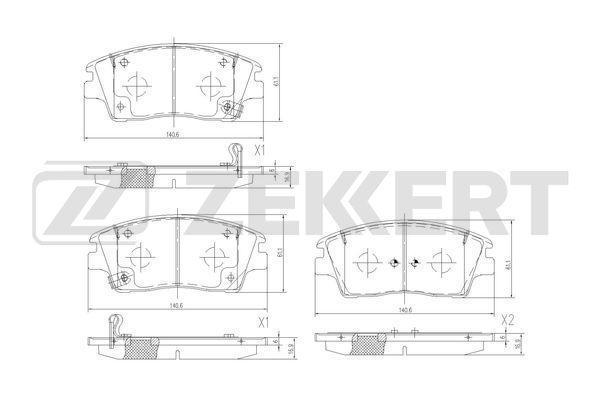 Колодки тормозные Hyundai Tucson III 15-; Kia Sportage VII 15- Zekkert