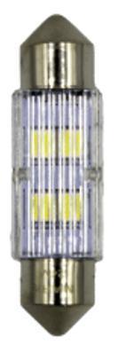 Лампа светодиодная 12V 10W салонный 36 мм белый 4 SMD Silver 2 шт. блистер Маяк