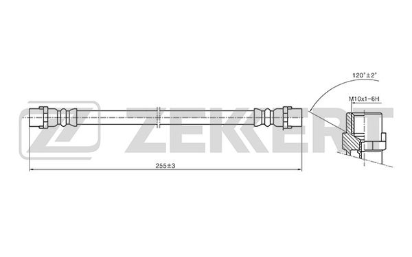 Заменен на ZEKKERT BS-9393 / Шланг тормозной задний MB Sprinter 4-t (904) 96- VW LT 28-46 II 96-