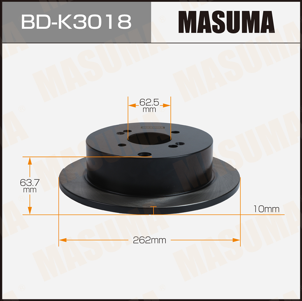 Диск тормозной Kia RIO 05-11 [уп2] задний Masuma