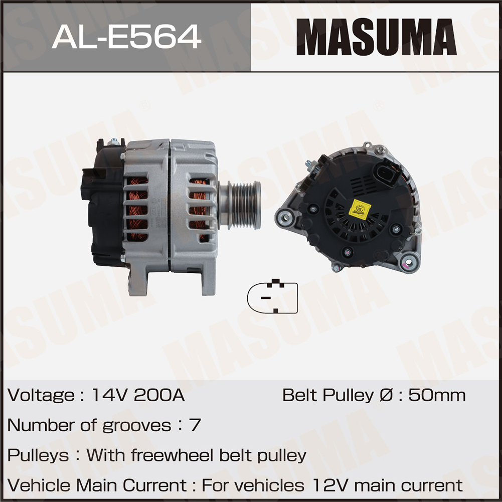 Генератор Mercedes / OM626.951 (14V/200A) Masuma 