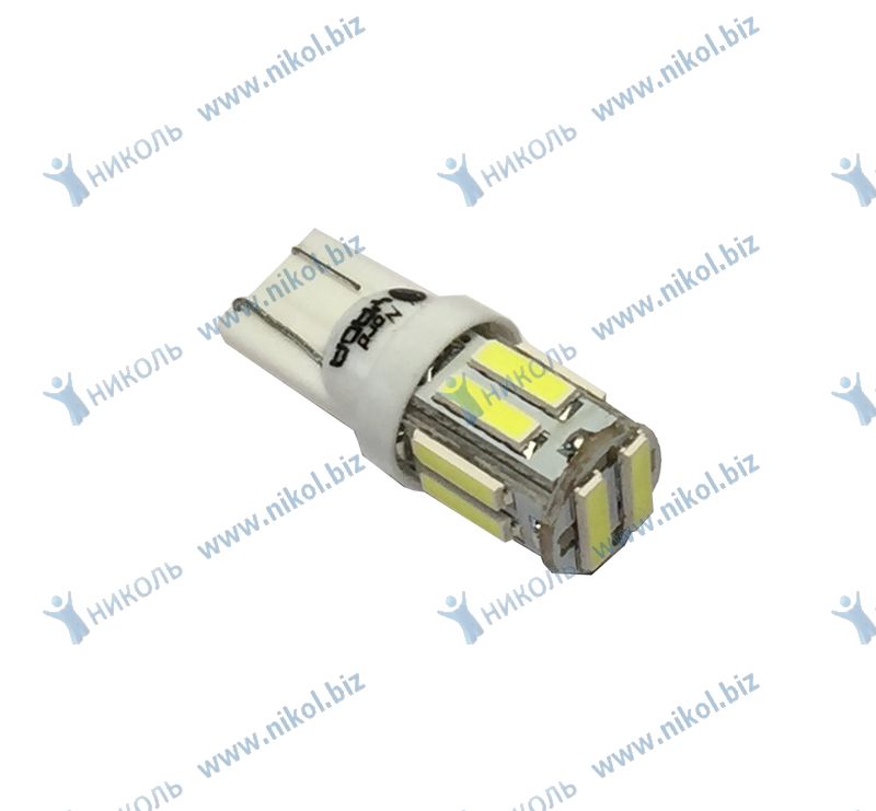 T10 10SMD (SIZE 7020) W5W 12V СВЕТОДИОД WHITE (БЕЛЫЙ) TM NORD YADA