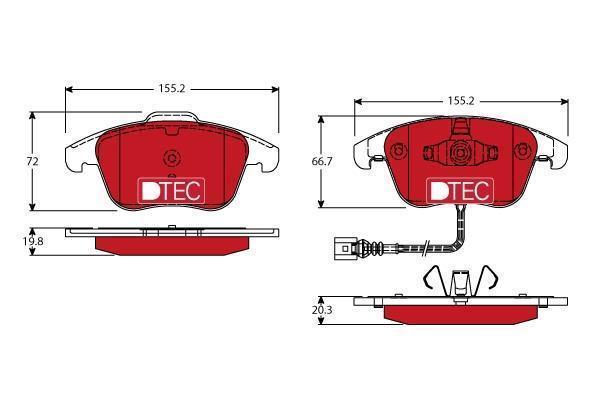 Колодки тормозные VAG Q3 11-18, Tiguan 07-17 передние \ TRW GDB1762DTE