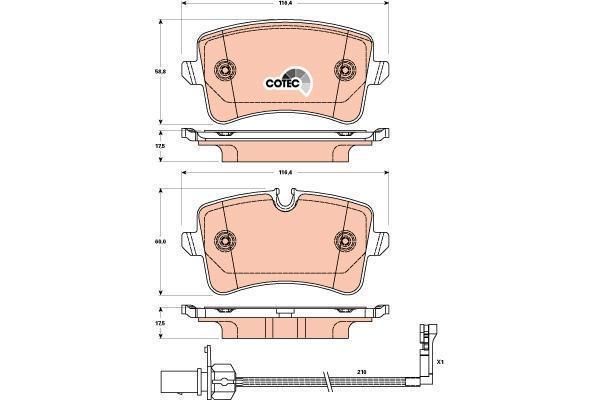 Колодки тормозные Audi A6 (C7) 10-, A7 (4G) 10-, Q5 (8R) 08-; Porsche Macan 14- задние \ TRW GDB1902