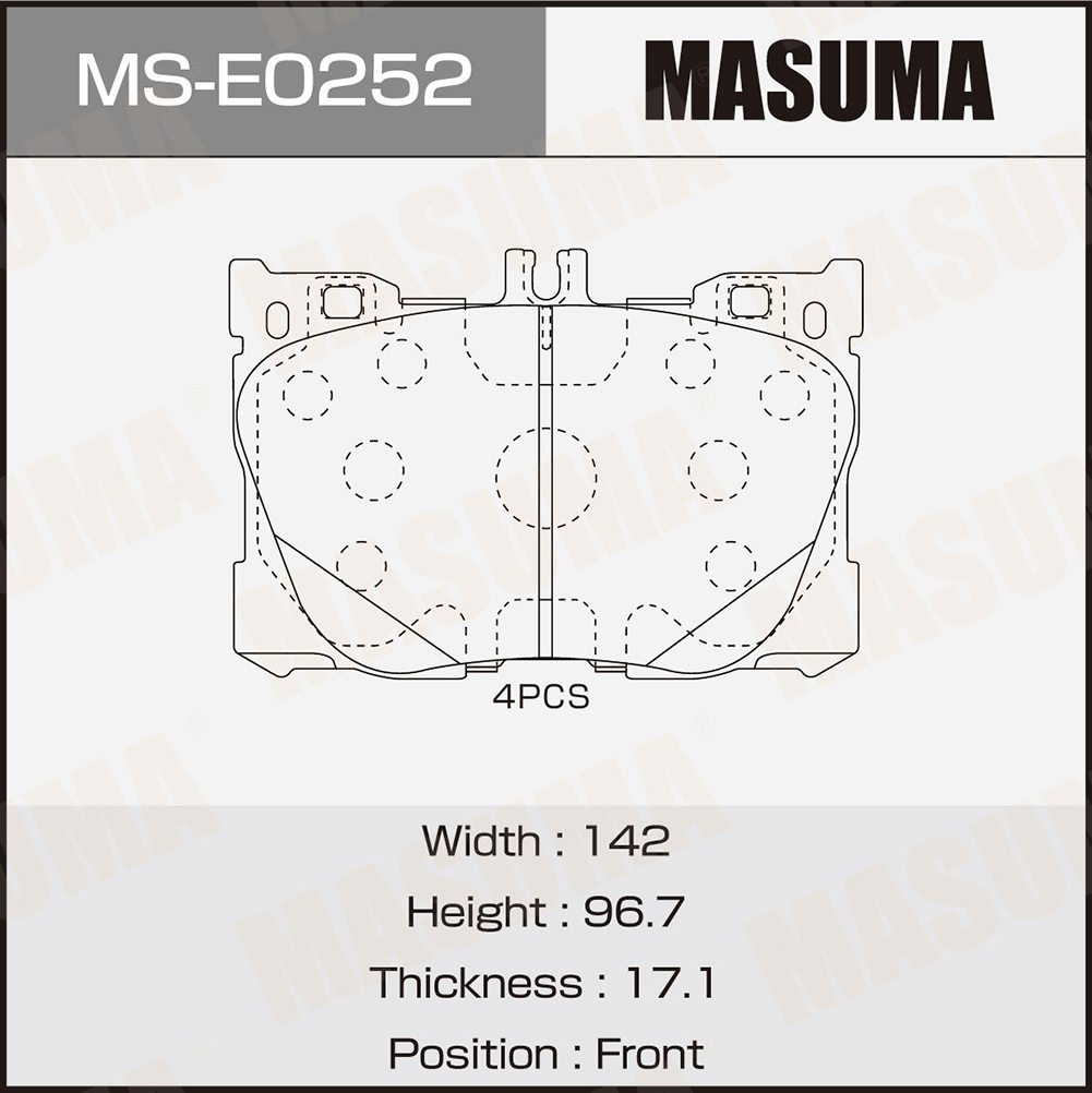 Колодки тормозные дисковые PN0695 front Masuma