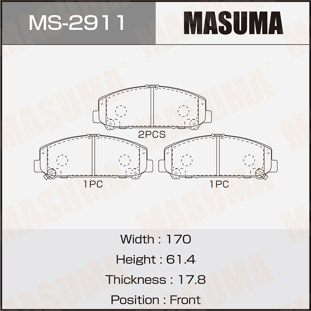 Колодки тормозные Infiniti QX56 (Z62) 10- передние Masuma