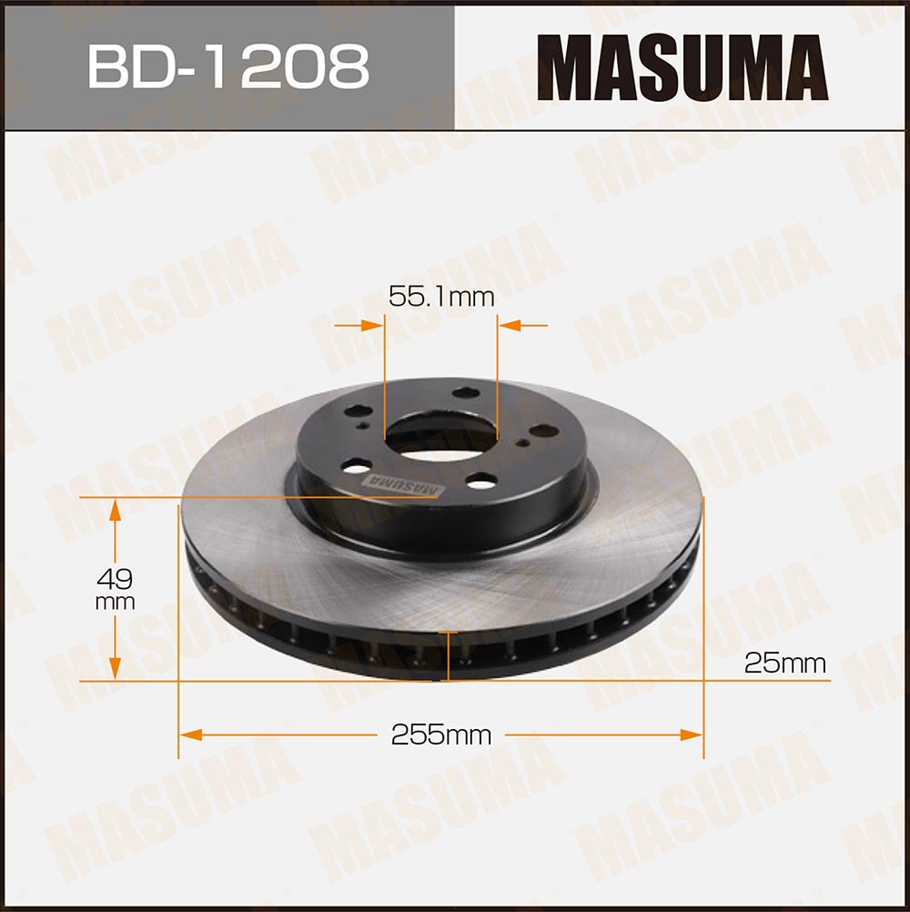 Диск тормозной Toyota Caldina 92-02, Carina 92-97, Corona 93-01, Opa 00-05 передний Masuma