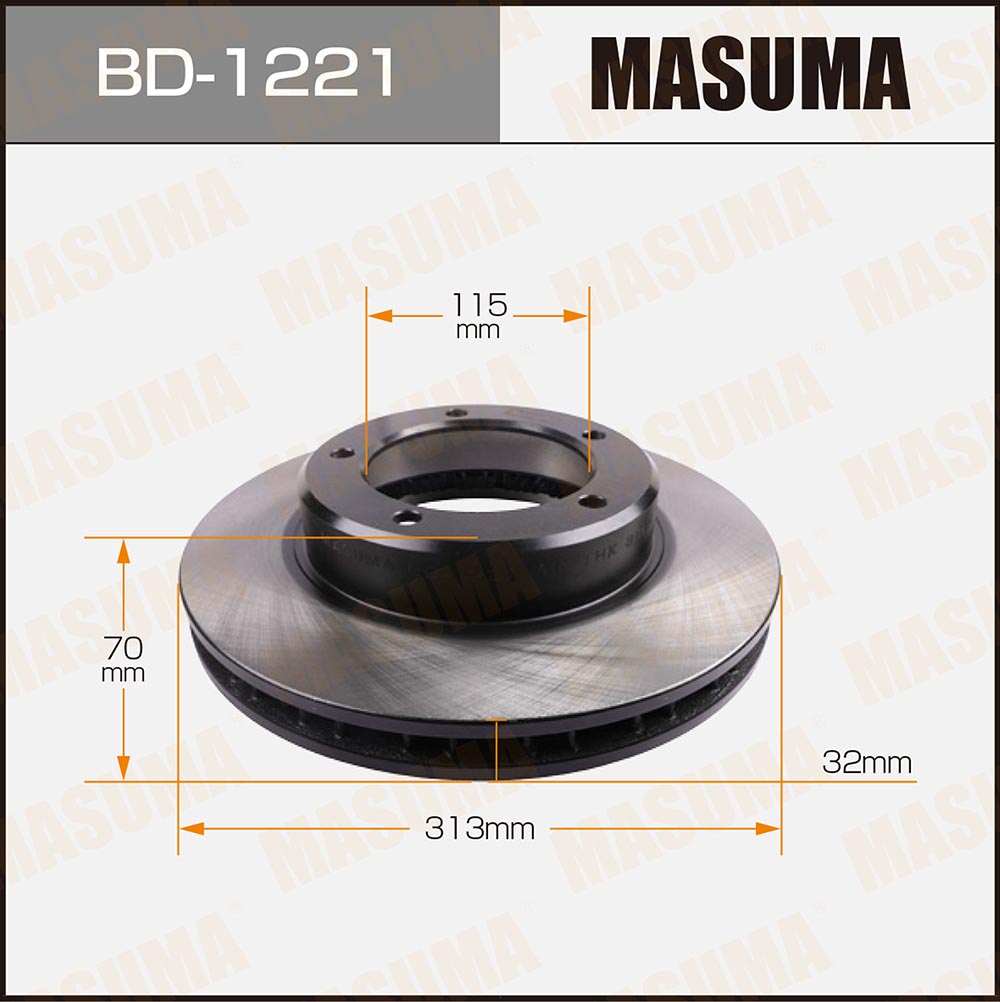 Диск тормозной Toyota Land Cruiser (J100) 98-07; Lexus LX 98-08 передний 313 x 32 Masuma