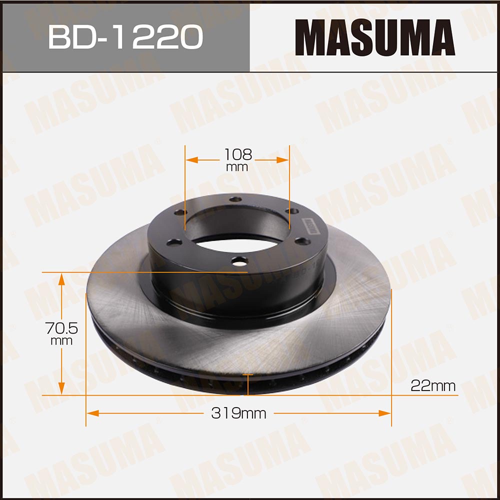 Диск тормозной Toyota Land Cruiser Prado (J90) 96-02, Hilux 95-02 передний Masuma