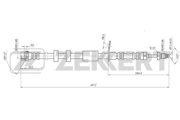 Шланг тормозной передний Ford C-Max II 10- Focus III 10- Grand C-Max 10-