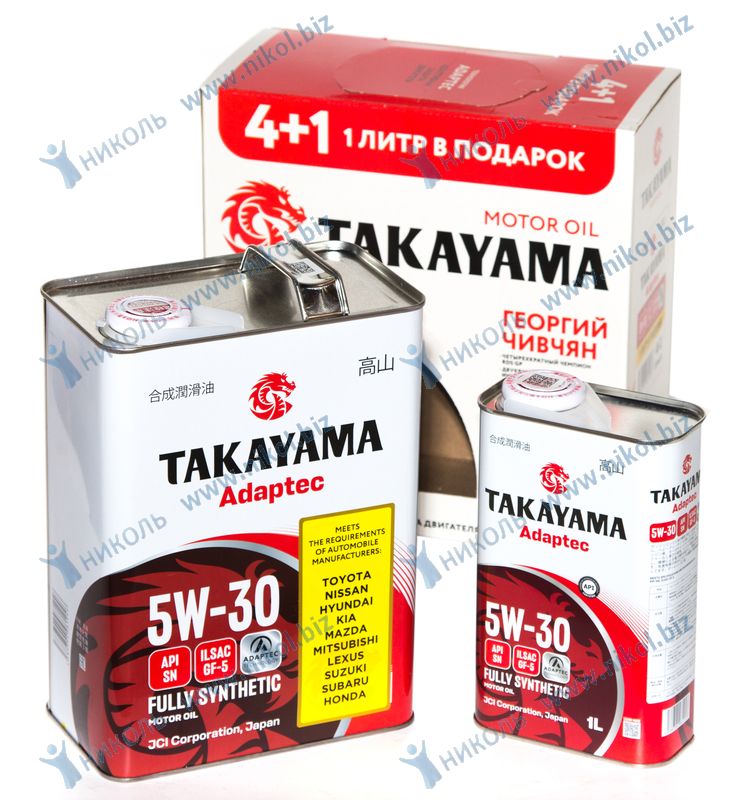 Масло TAKAYAMA Adaptec 5W30 GF-5 SN (5л) с жесть АКЦИЯ 4+1
